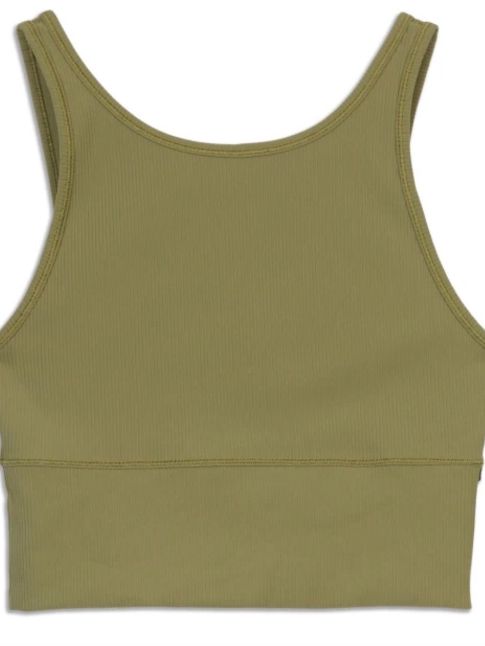 Lululemon Ribbed Olive Green Scoop Neck Power Pivot Tank Top XS/S stretch